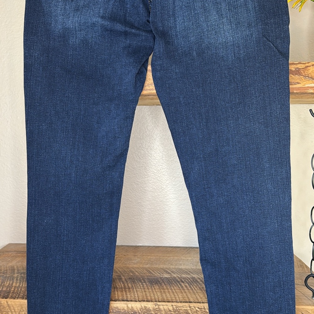 Madison Astor midrise skinny ankle jeans with frayed-hem, size 8/29, dark blue - Picture 12 of 16